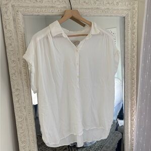 LOFT White Textured Blouse